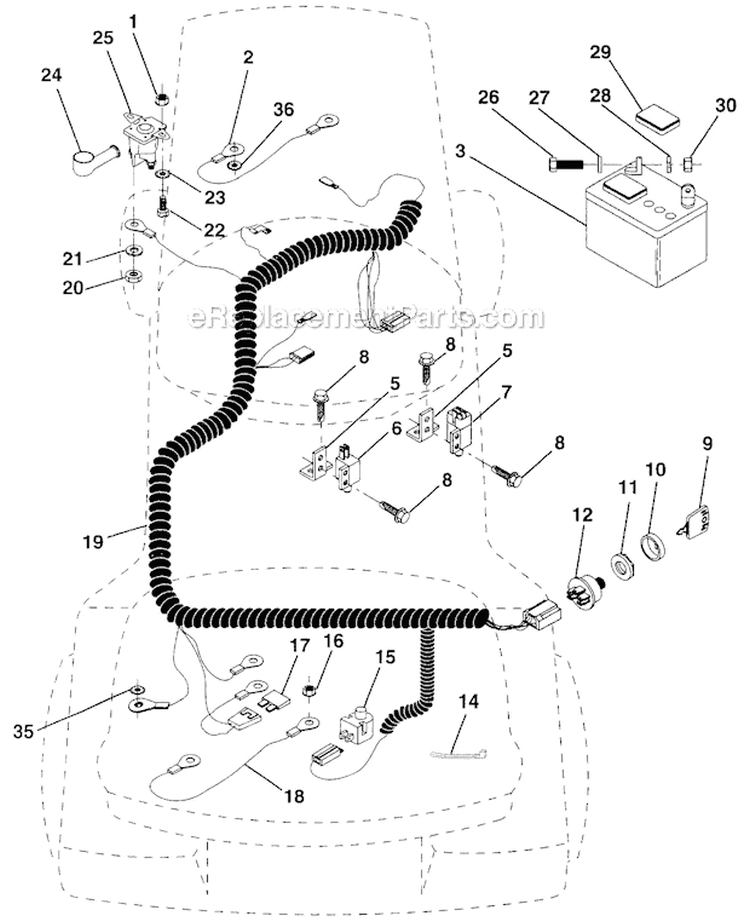Page E Diagram and Parts List for WE1136A  Weed Eater Lawn Tractor